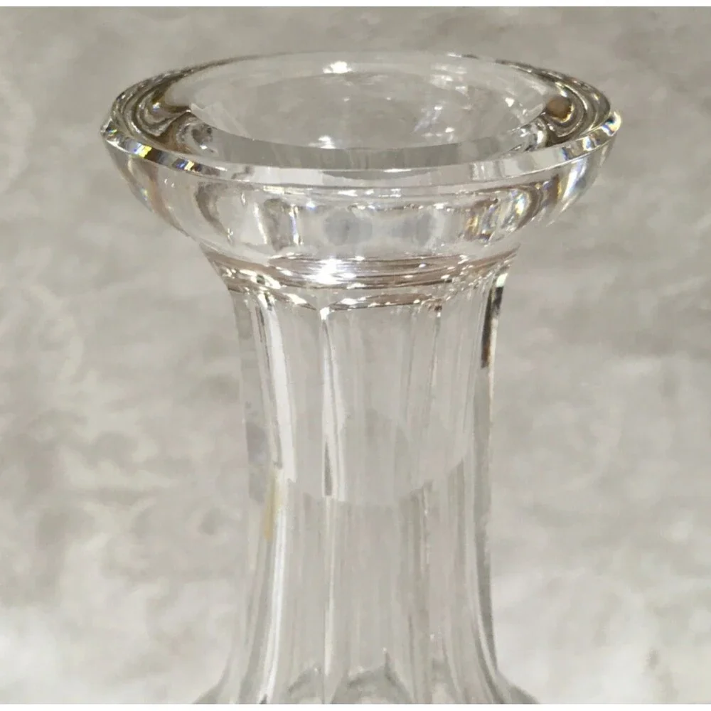 Vintage Crystal Decanter Bottle Diamond Cut Pattern Clear -No Stopper